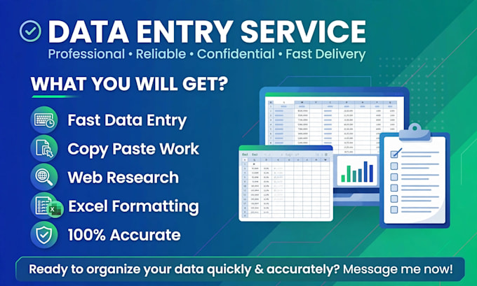 accurate data entry copy paste web research and excel work