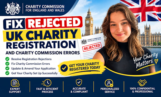 fix rejected UK charity registration and charity commission errors