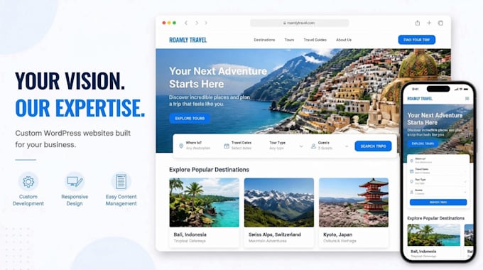 develop a custom wordpress website from scratch