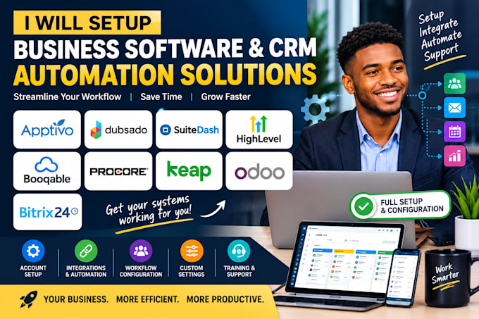 setup apptivo dubsado suitedash highlevel booqable procore keap odoo bitrix24