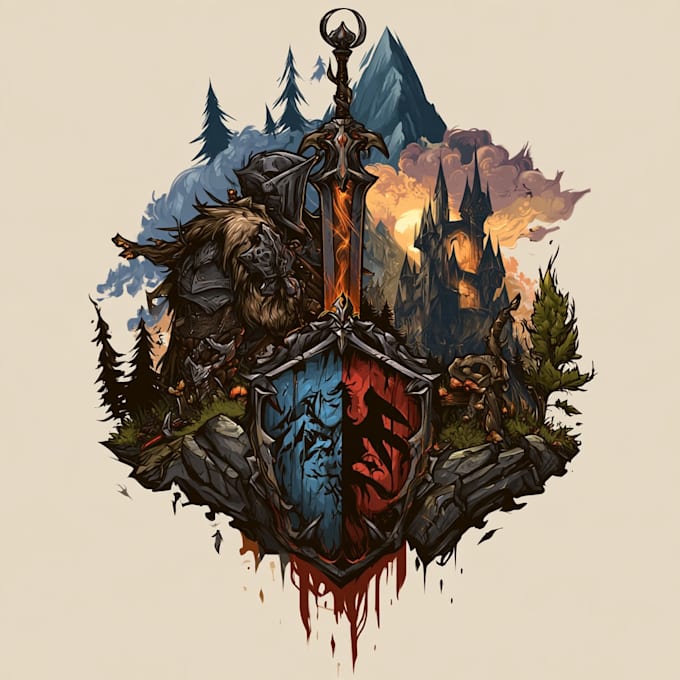create an fantasy logo design artwork