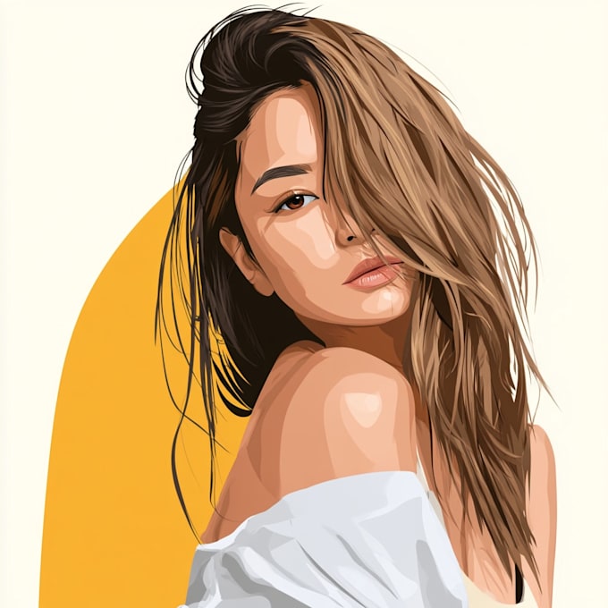 design a realistic vector portrait illustration