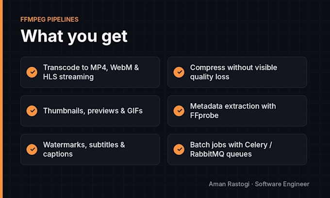 build an ffmpeg video processing and transcoding pipeline in python