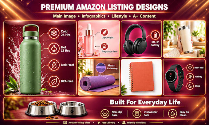 design amazon listing images, infographics and a plus content