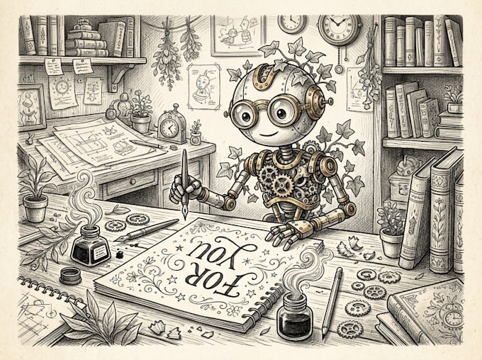draw ink and pencil illustration for you