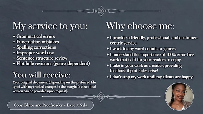 check your spelling and grammar and proofread and edit your writing