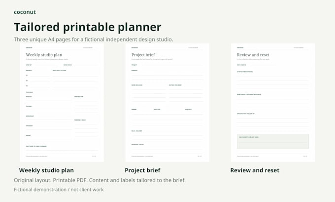 design three custom printable planner pages