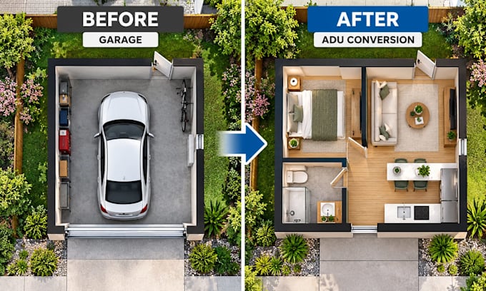 adu permit drawing garage conversion plans city  approval blueprint construction