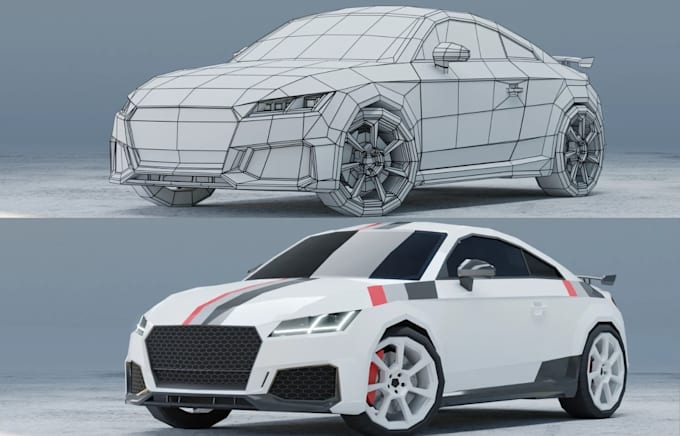 create low poly car models for roblox unity and unreal
