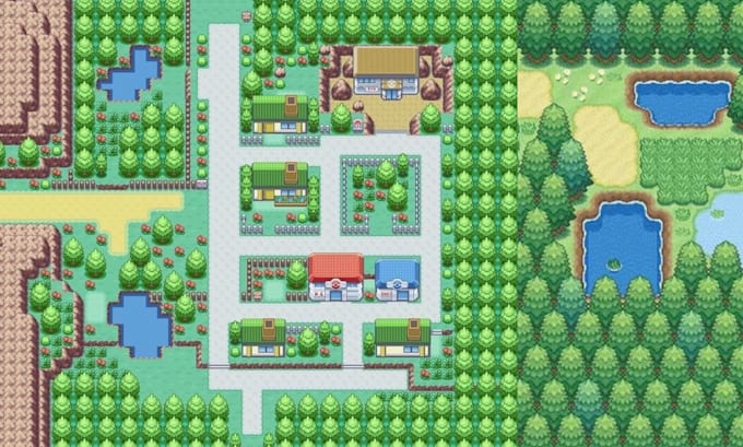 do custom pokemon pixel art map, create tileset for rpg maker mv xp mz game