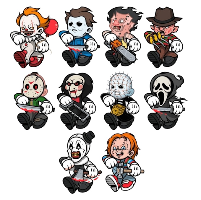 create custom horror cartoon stickers
