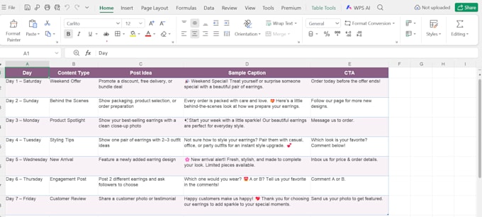 make a content calendar
