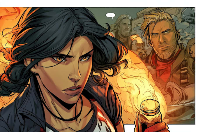 create detailed comic book pages and graphic novel art