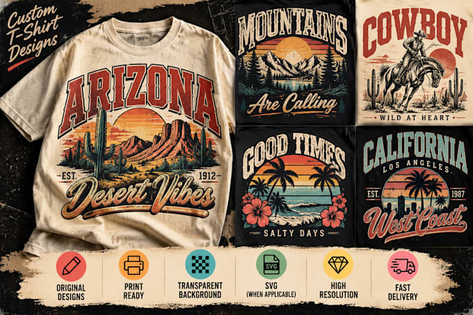 create retro vintage t shirt designs