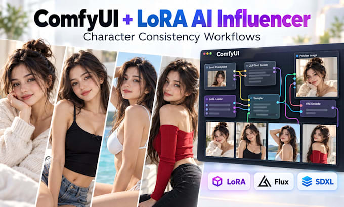 build comfyui workflows lora training character consistency ai influencer