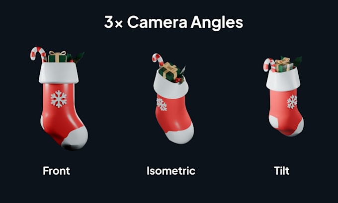 design custom christmas 3d icons for ecommerce web