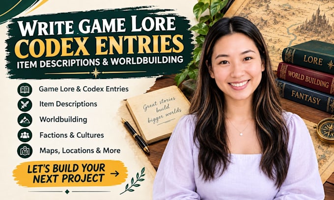 write game lore codex entries item descriptions and worldbuilding