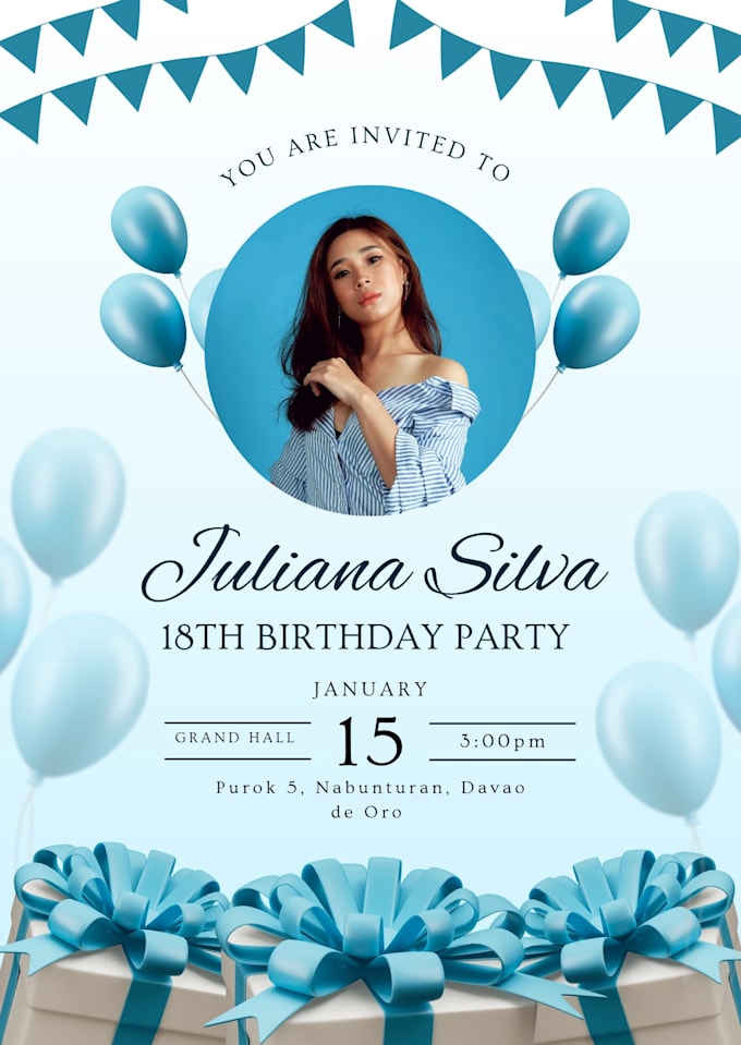 design elegant debut invitation for 18th birthday