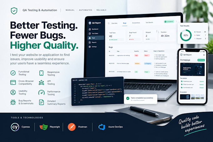 test your website, find bugs, and automate tests with cypress