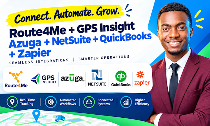 integrate route4me gps insight azuga netsuite quickbooks zap