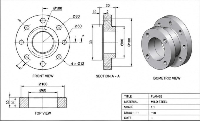create professional 2d autocad mechanical drawings
