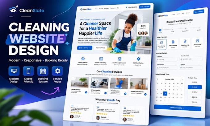 do cleaning service website cleaning booking website wordpress business website