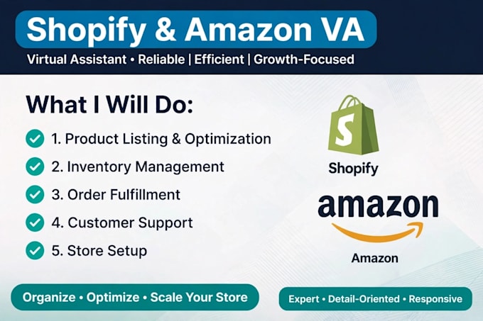 be your shopify and amazon virtual assistants