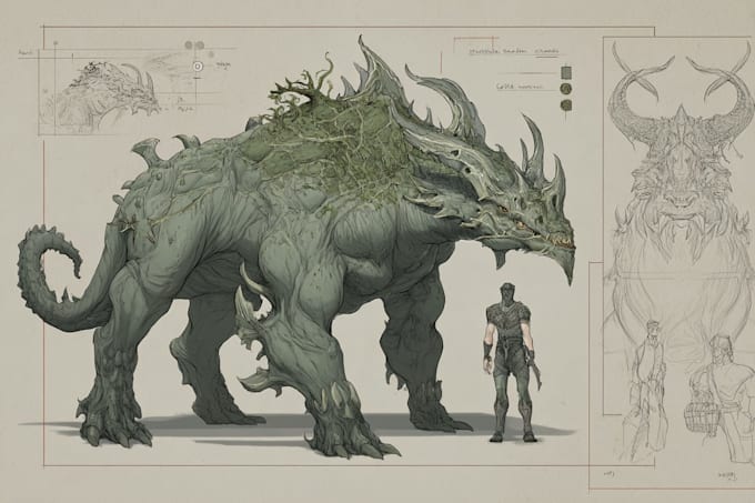illustrate fantasy art creatures and charactersfantasy