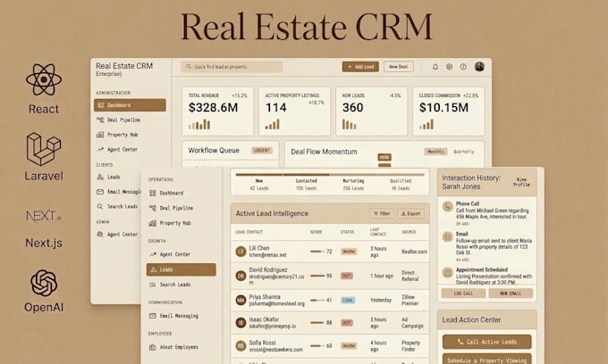 develop custom web application, ai software, and full stack saas CRM