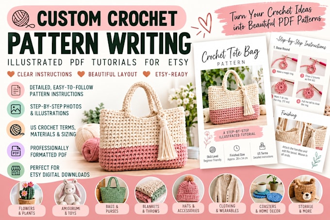 create a custom crochet pattern PDF for your etsy shop