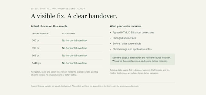 fix mobile responsive HTML and CSS layout issues