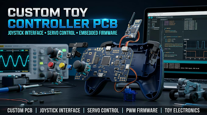 design custom toy circuit board joystick interface servo controller and embedded
