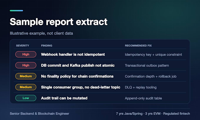 review your fintech or crypto backend architecture