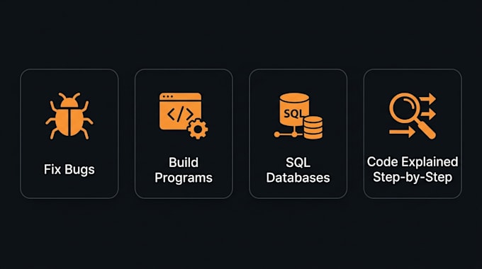 do cpp csharp javascript and sql programming tasks and debugging