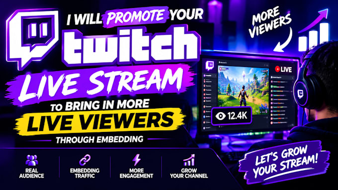 promote your twitch live stream through embedding to increase visibility