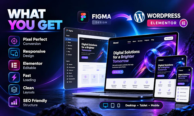 convert figma to wordpress elementor pixel perfect website