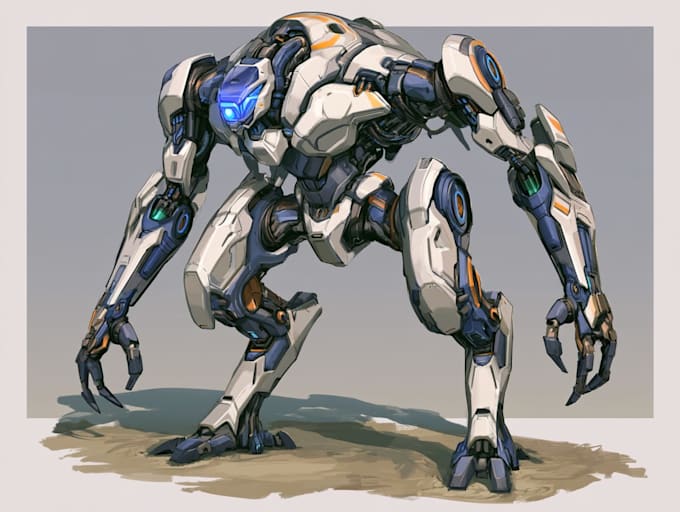design sci fi mecha and robot concept art