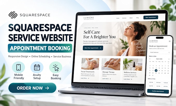 build squarespace service business website with squarespace appointment booking