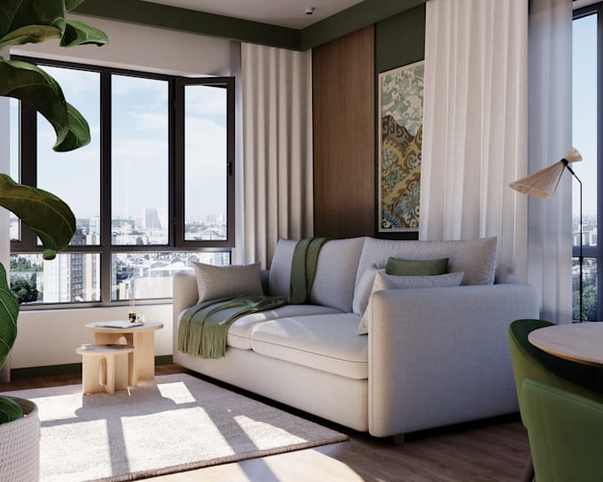 do 3d interior design and photorealistic rendering