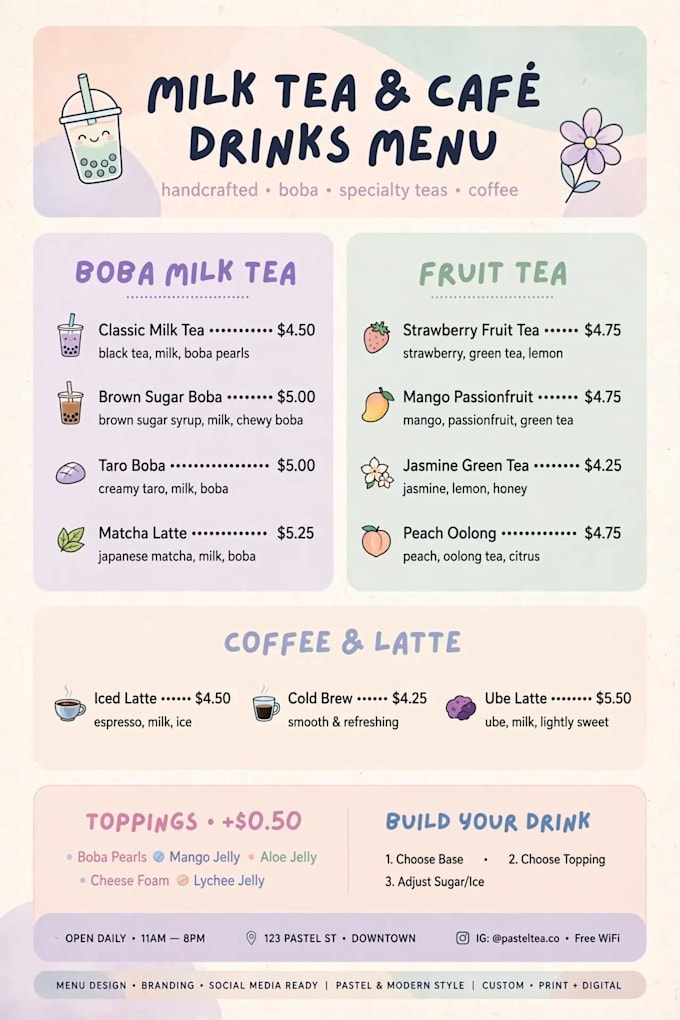 design modern restaurant menu and cafe menu