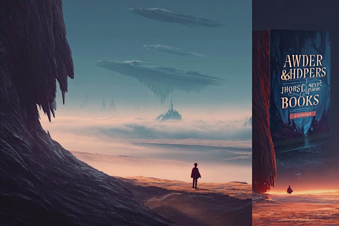 design a cinematic space opera sci fi book cover illustration