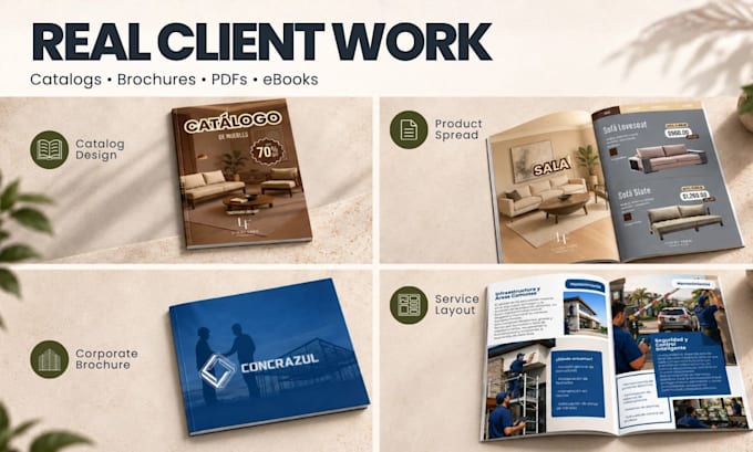 design or redesign your PDF, brochure, catalog or workbook