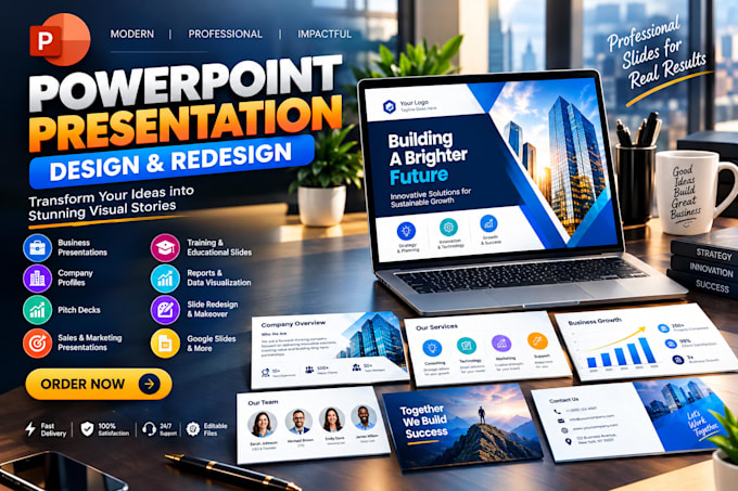 design or redesign powerpoint presentation slide company presentation
