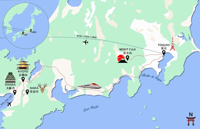create a custom travel map illustration for your trip