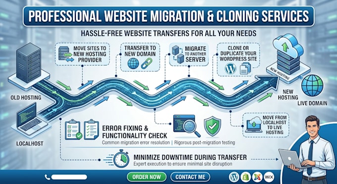 do complete wordpress site migration with safety and full backup