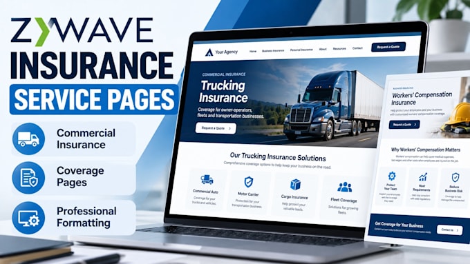 create and customize zywave insurance service pages