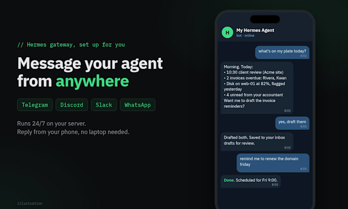 install and harden hermes agent on your vps or home server