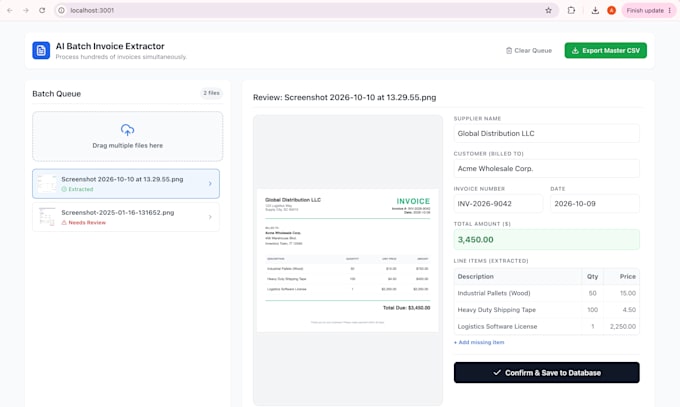 build an ai batch invoice and receipt extractor using nextjs and ocr