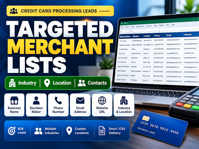 be processing b2b leads generation credit card for merchants