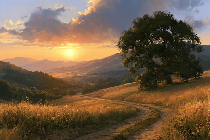 draw professional vector landscape illustration